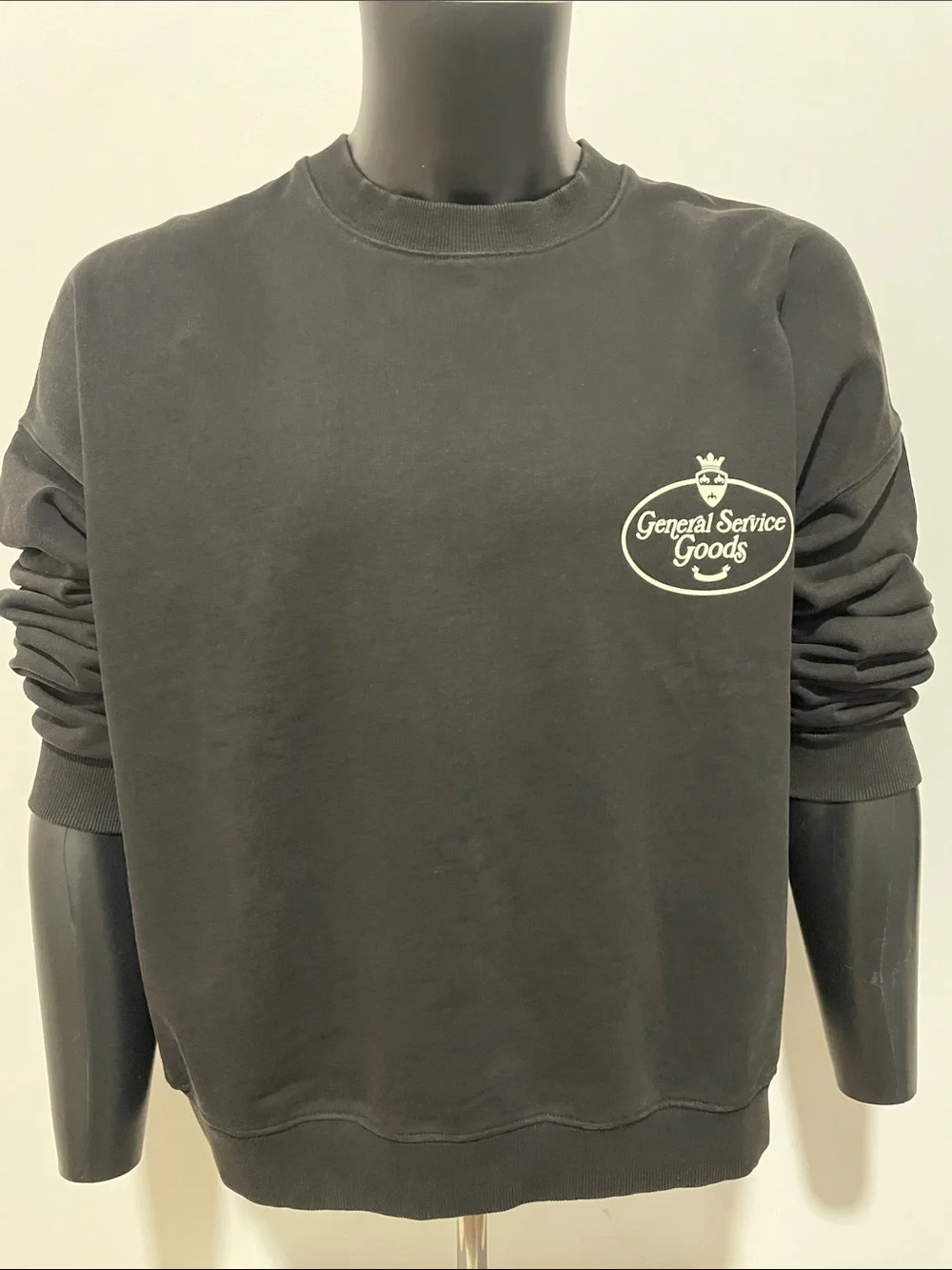 Zara Black Crewneck Sweatshirt with White Logo